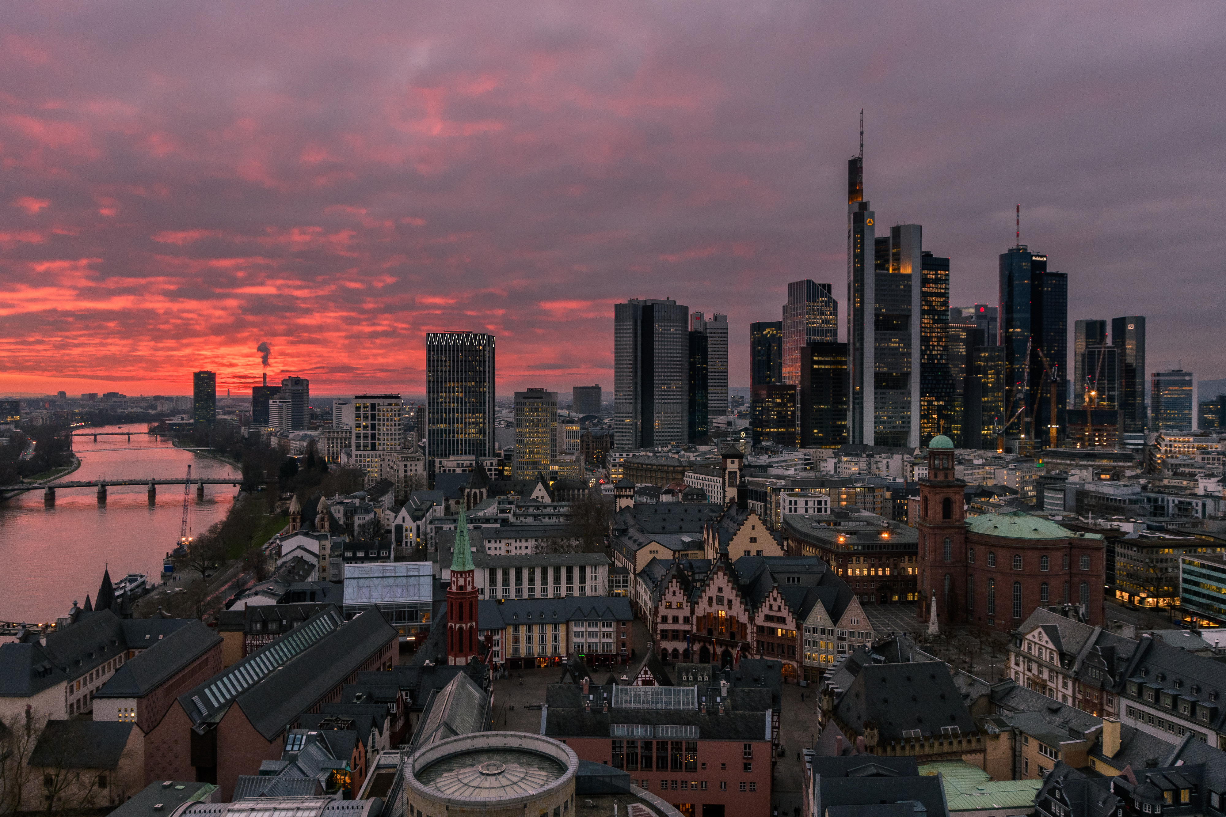 Roter Himmel über Frankfurt